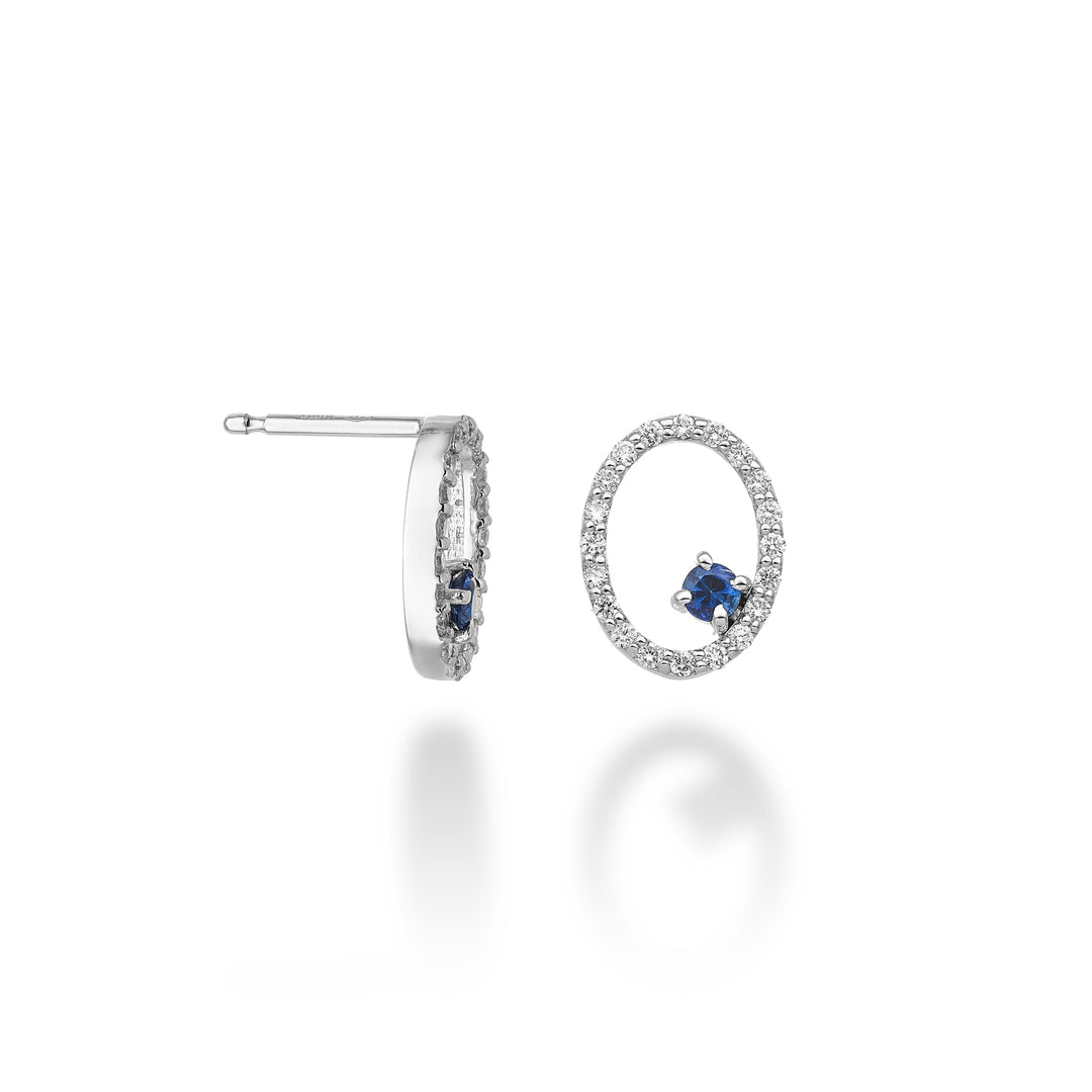 World Diamond Group oder 18 Karat „ovaler“ Saphir n. ct. 0,22 Dia kt. 0,30 GO5137O4ZFN052