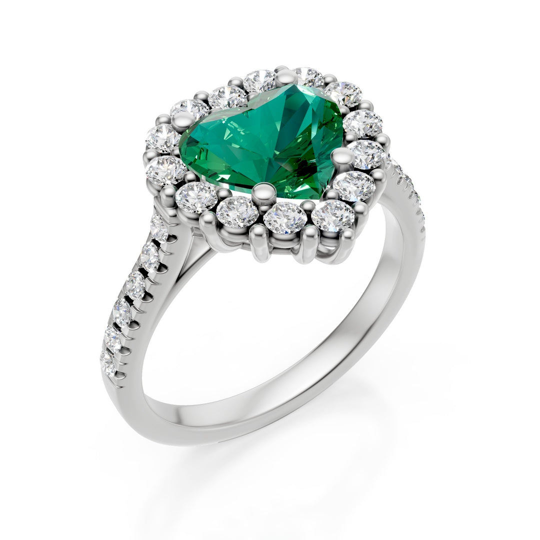 Bague coeur émeraude Golay 8x8 contour diamant ACLC729DSM88-25196110381