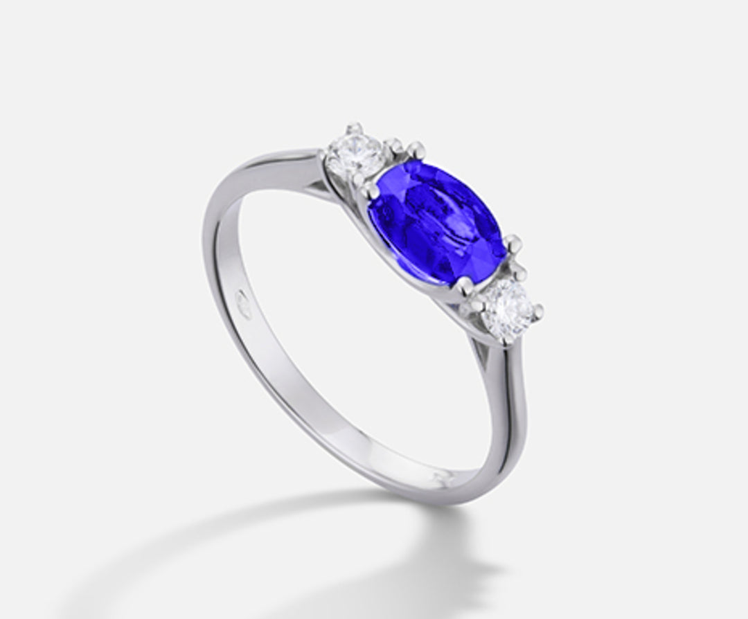 Nihama und 18k Tansanit n. oval 7x5 ct.0,60 dia ct.0,16 NA5113O4TZN