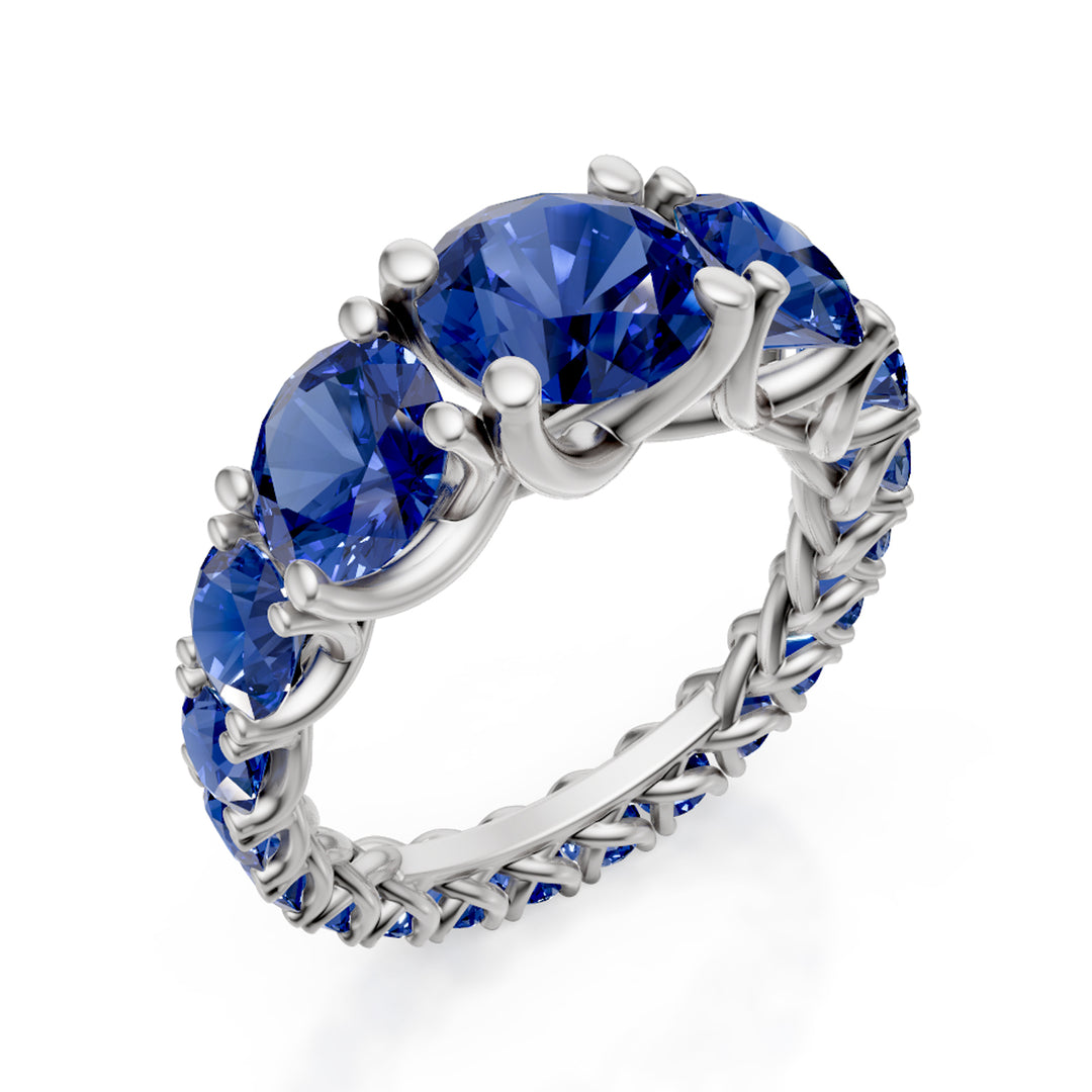 Bague gyrodito Golay Scalar Grace avec saphirs bleus ABIC1498ZB