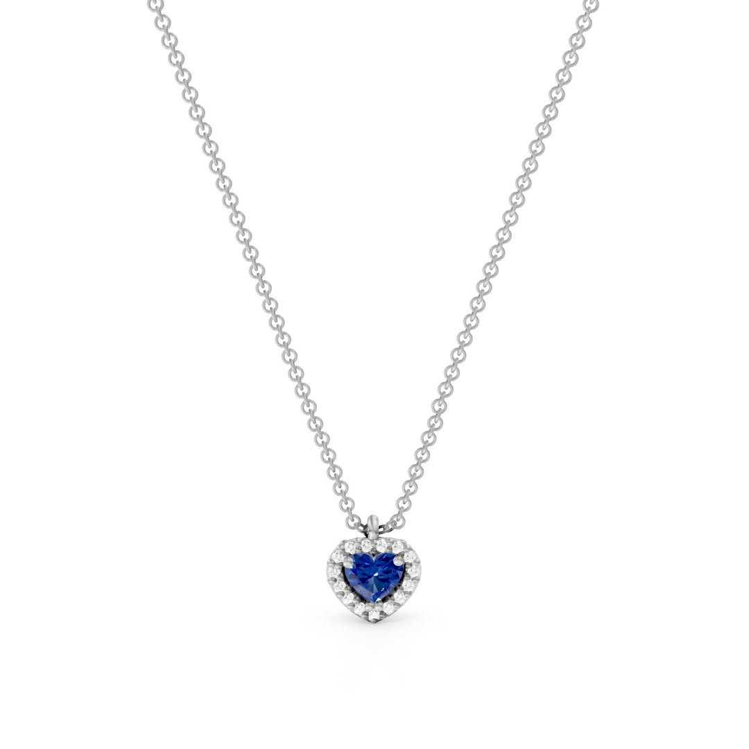 Golay collana con centrale zaffiro cuore con contorno PCT003DIZB1C-24281110047