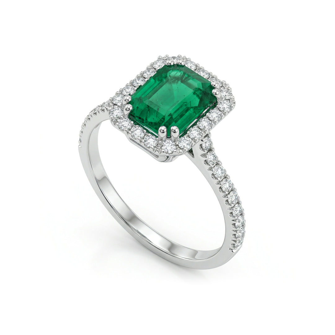 Golay octagonal emerald ring 8x6 and diamond outline ACLC072DISM4-21146110071