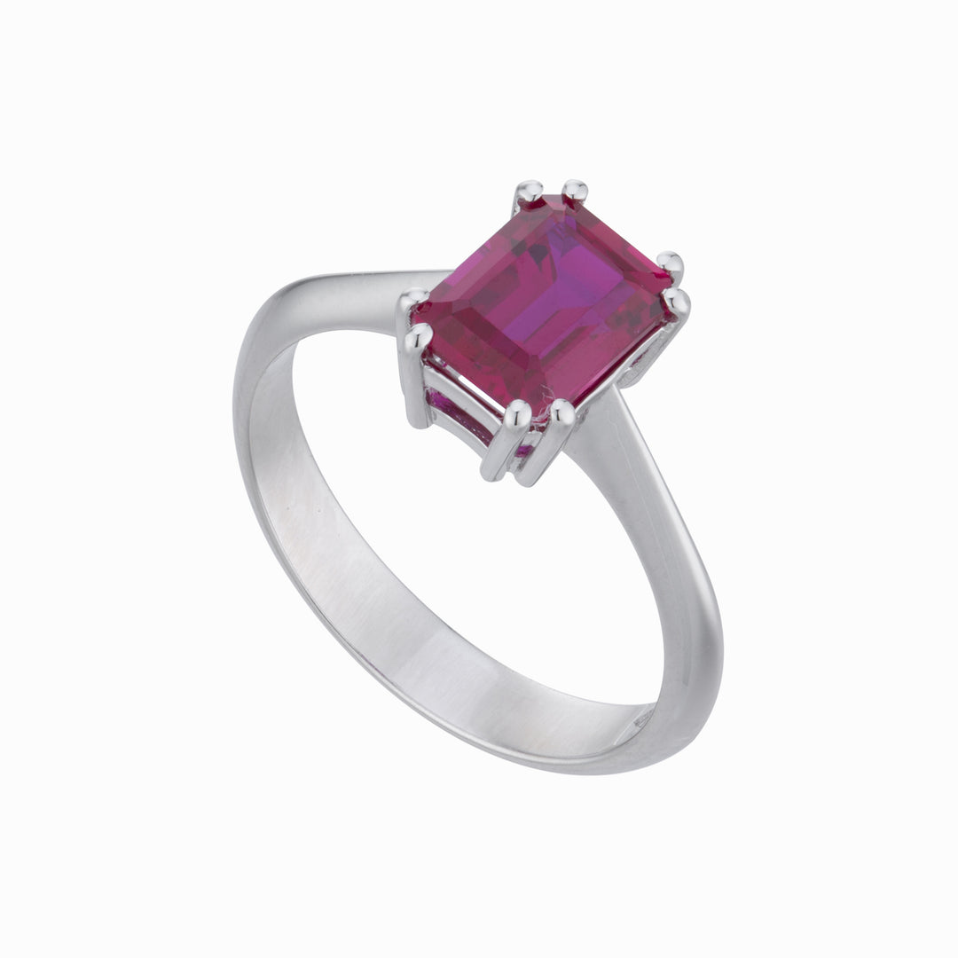 X-Diamond un rubis de laboratoire octogonal de 18 carats 6x8 ct. Environ 1,70 double mors central uniquement LXDACL059RUB68O4