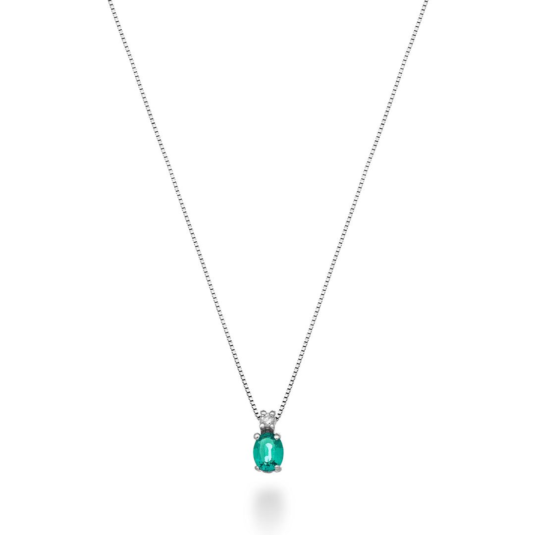 Mikiko cl 9k emerald n. oval 5x4 ct.0.30 diam. ct.0,01 MD5181R4SMN