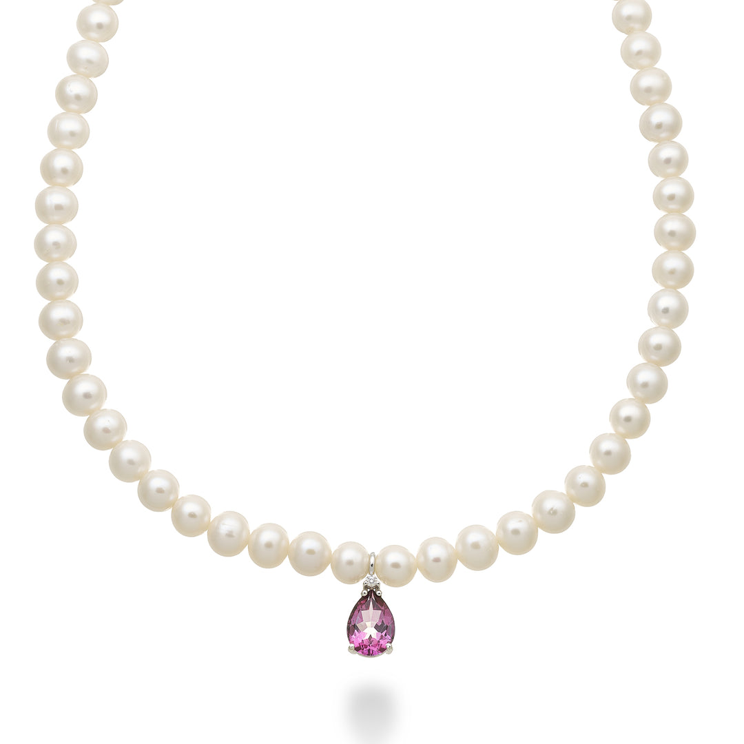 Mikiko cl 18k fw 6/6.5 topaze rose goutte 10x7 ct.2.10 diam. Bague ressort 0,02 ct MC1577O4TPPK60