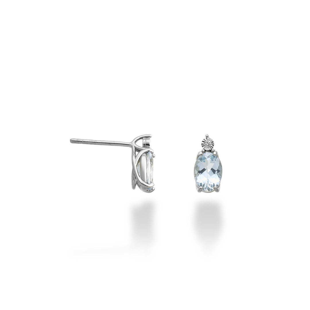 Nihama oder 18 Karat ovaler Aquamarin 7x5 mit Diamant NO5176O4AM