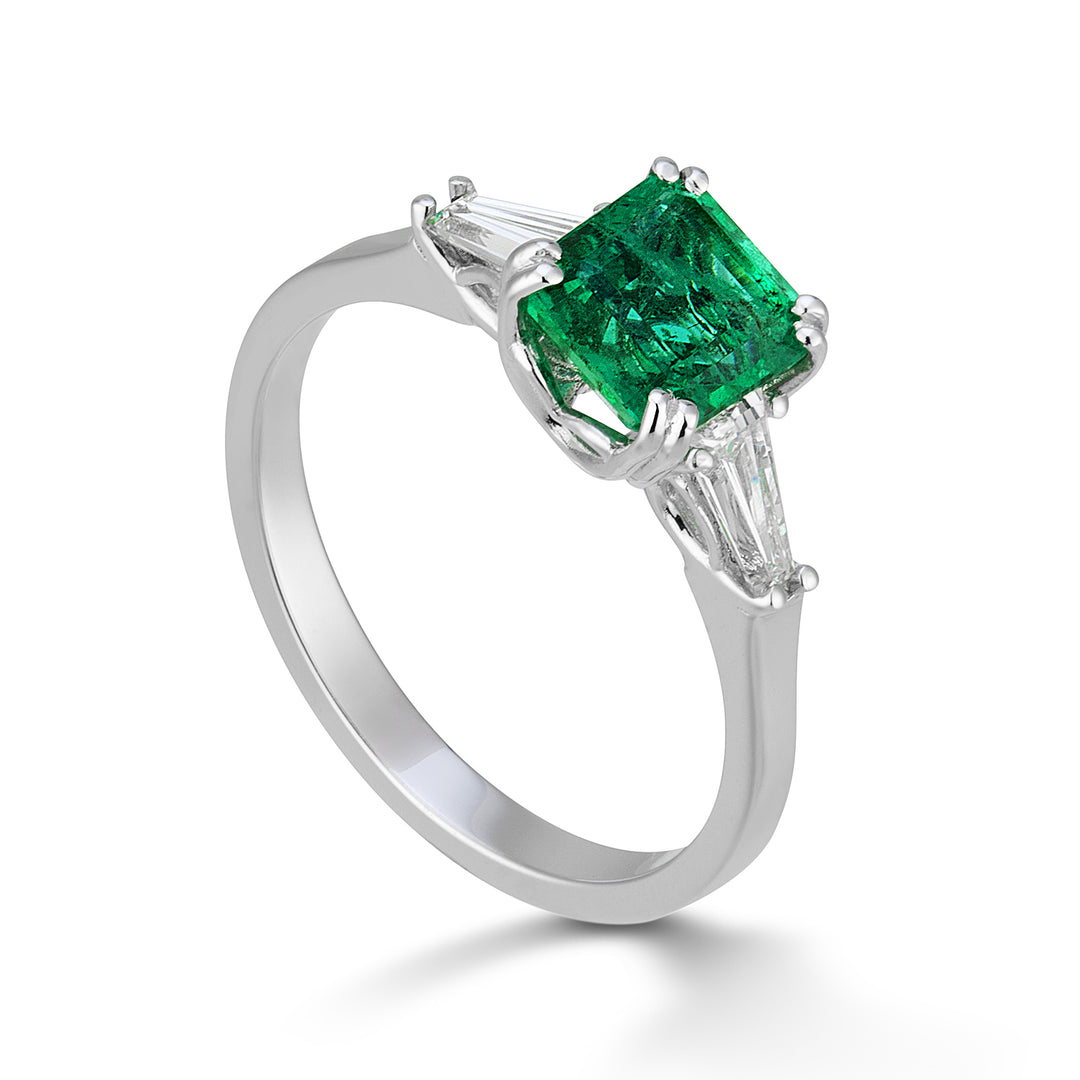 Bague Golay oct émeraude 7x6 + diamants lat tepper ACLOT005DISM76-23086110015