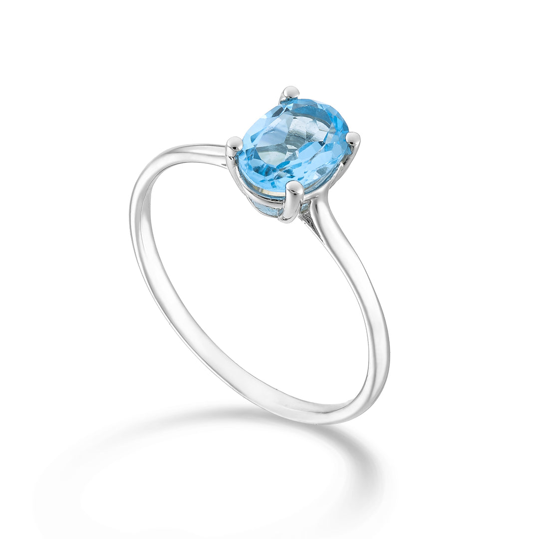 Nihama an 18k topazio azzurro ovale 7x5 ct.1,10 NA5171O4TPAZ