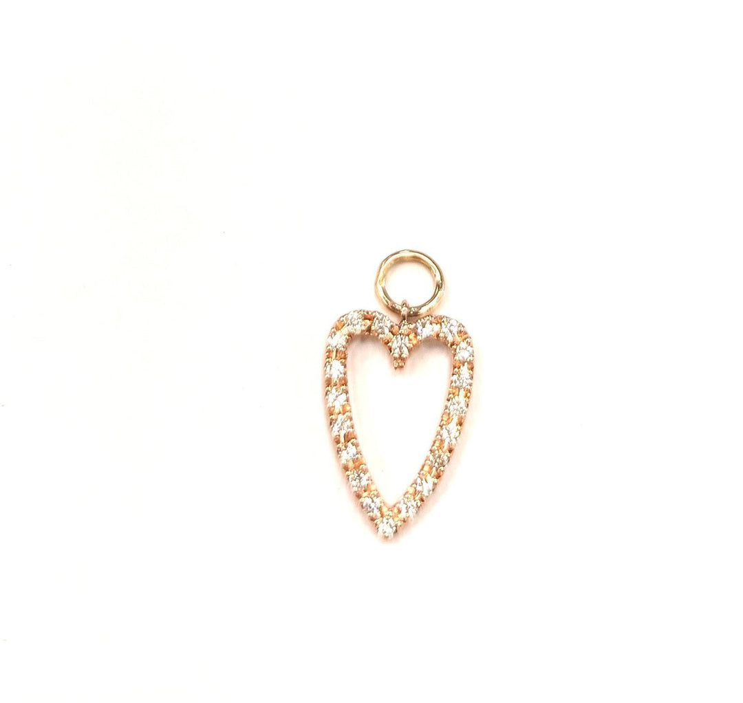 World Diamond Group long heart charm 18k 0.12 ct rose gold GCH213DIO3