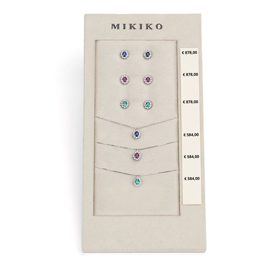 Mikiko-Paket Kl. 5125 + oder 5103 18kt ovaler 4x3-Saphir, Rubin und Smaragd nat. M.LIGHTBOX.14-N