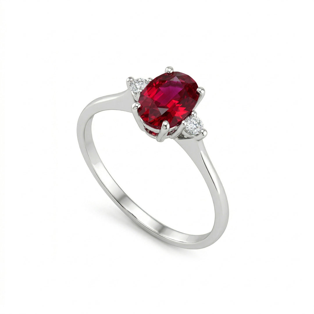 Bague Golay avec rubis ovale 1,25 ct taille 7x5 et diamants ACL092DIRU2-19036110158