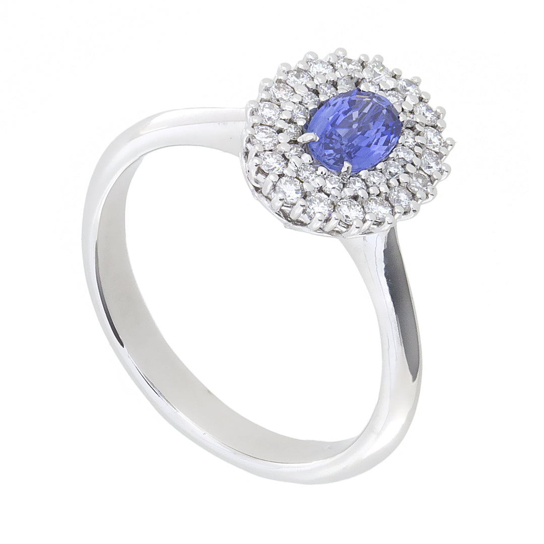 Golay 6x4 oval sapphire ring with double contour ACL009WDIZB-23321110007