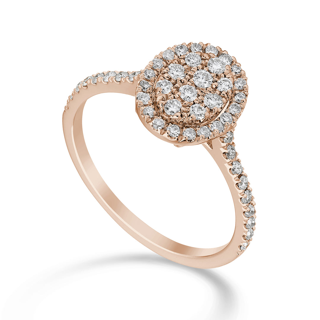 Bague ovale multipierre Golay et tige encastrée. or rose AMPC002DIR-23055110018