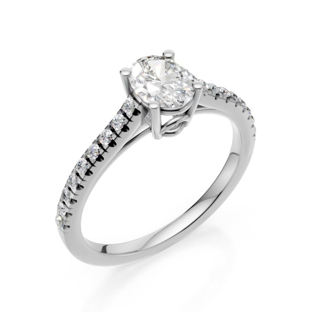 X-Diamond an 18kt solitaire oval lab g.d. ct. 0.67- cent. 0.50, stem 0.17 LXD00AN020O4BI067