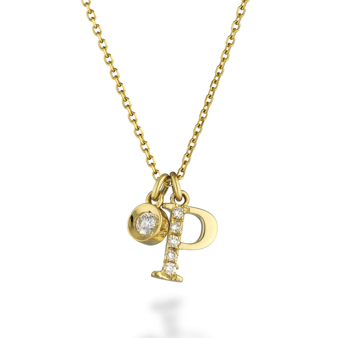 Golay cl 9k letter p yellow gold diam. ct.0,06 GPLPDR1