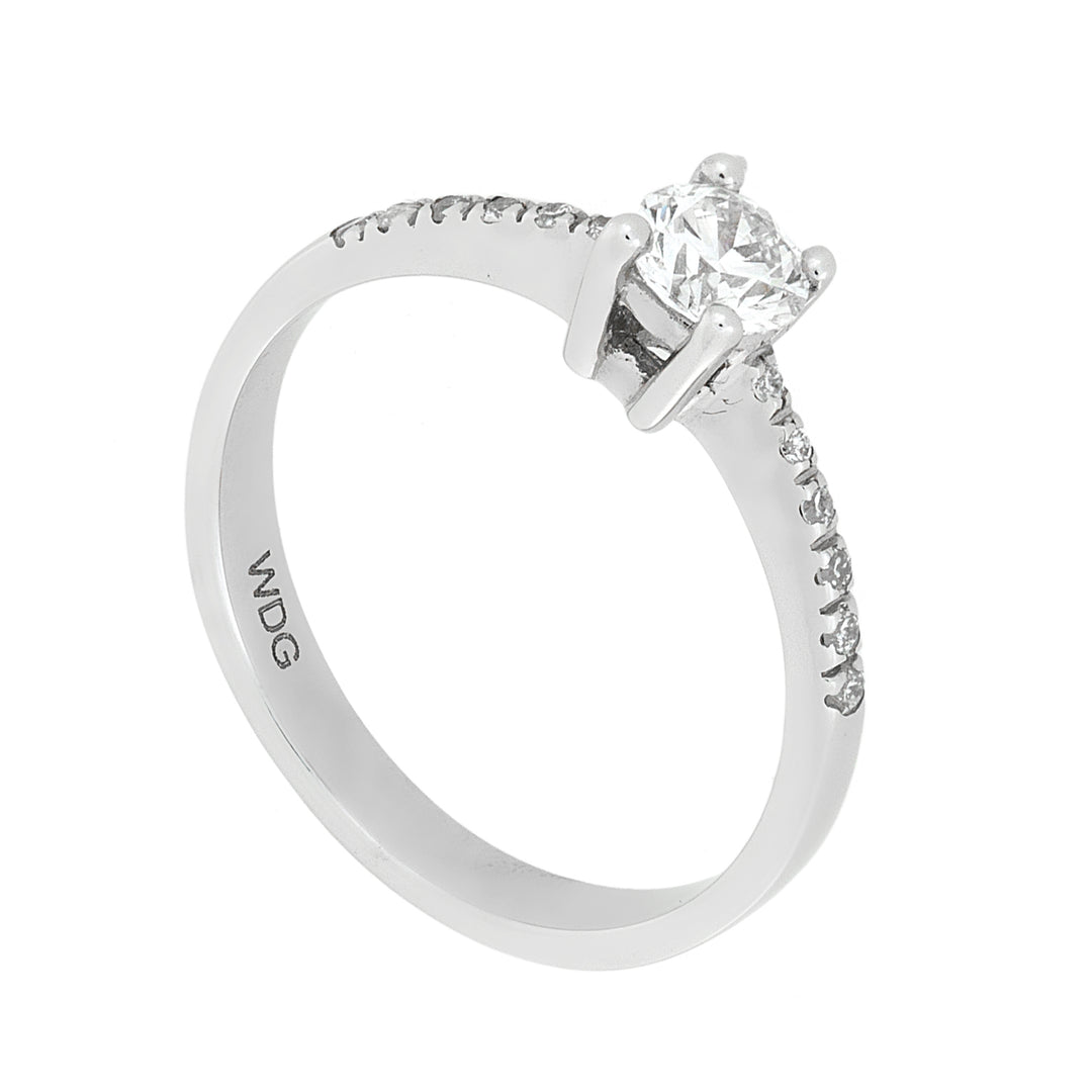 World Diamond Group Solitärring 4 Zinken mit vertiefter Schiene ASLC02WDI-22311110013