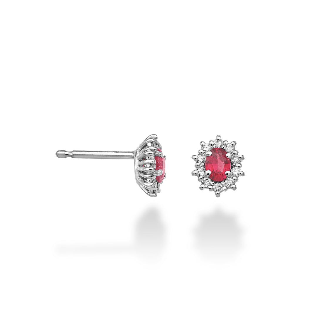 Mikiko ou rubis ovale 18 carats 4x3 ct.0,40 diam. ct.0,16 MO5103O4RBC