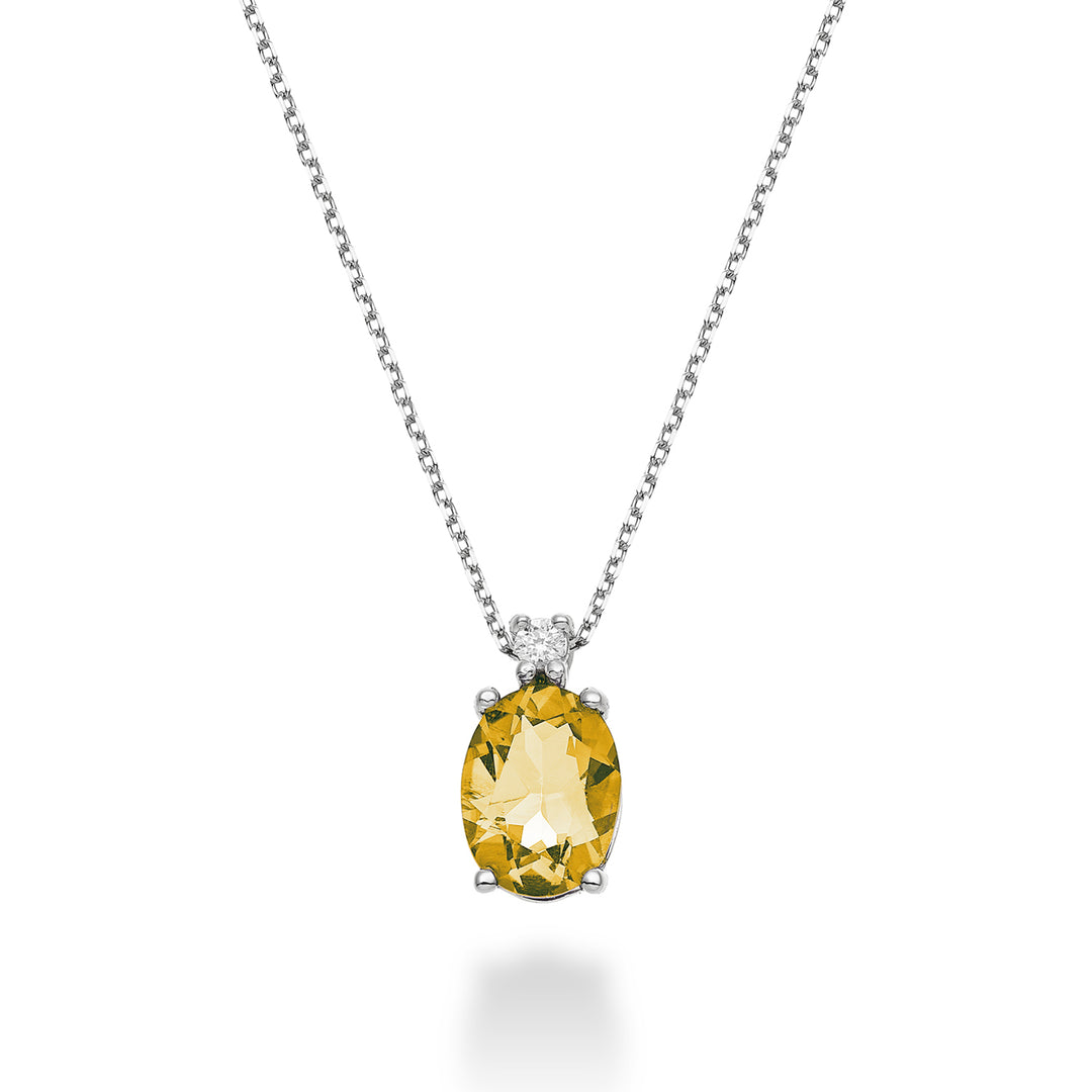 Citrine ovale Nihama cl 18k 8x6 ct.1,10 diam. ct.0,025 ND5036O4CITR