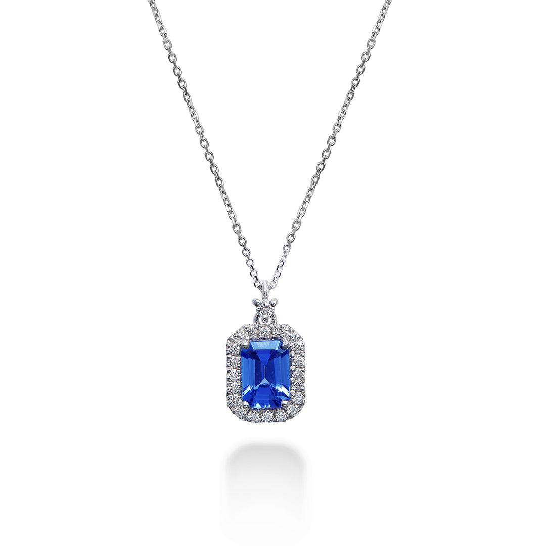 Collier tanzanite octogonal Golay 7x5 et contour diam PCL072DITZ3-24260110071