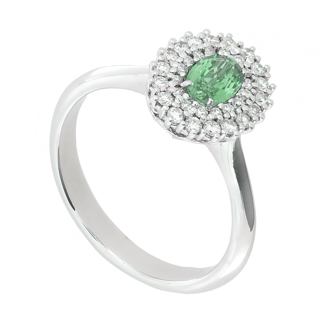 Golay 6x4 oval emerald ring with double contour ACL009WDISM-23321110006