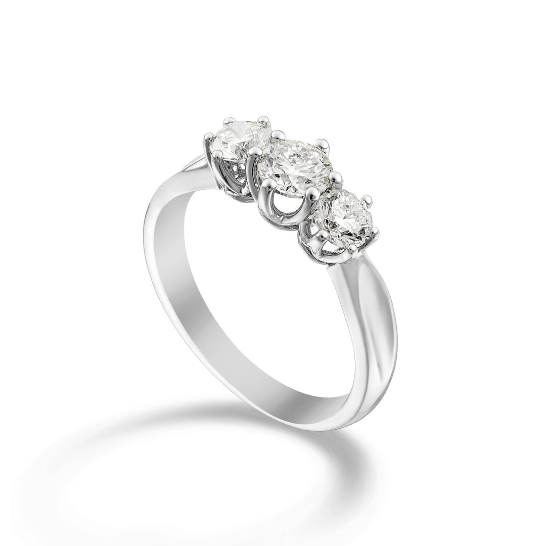 Bague trilogie scalaire Golay avec 6 points au total ct. 0,59 ATRS046DI60-23013110030