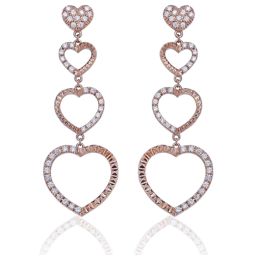 Golay earrings amami hearts pendants diam half-set OFCU002DI1-22061110079