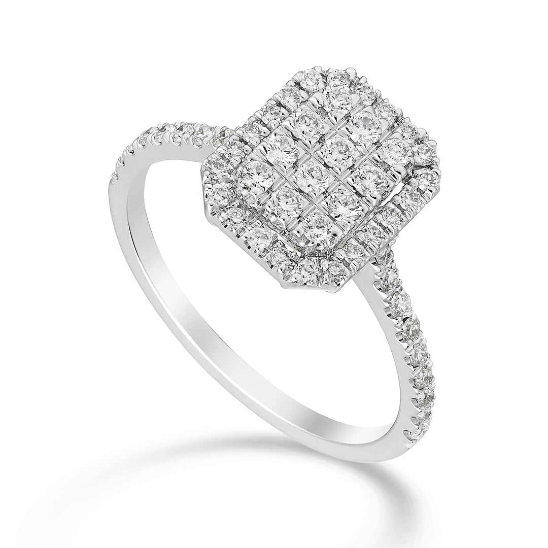 Bague multi-pierres Golay forme octogonale et tige inc AMPC001DI-23088110026