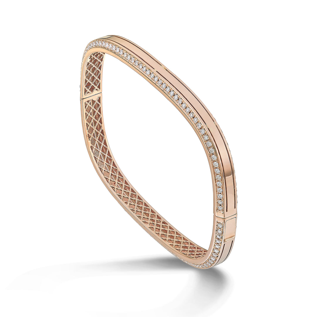 Bracelet Golay light cube en or rose et diamants 6,00 mm BCUB002DI-23111110019