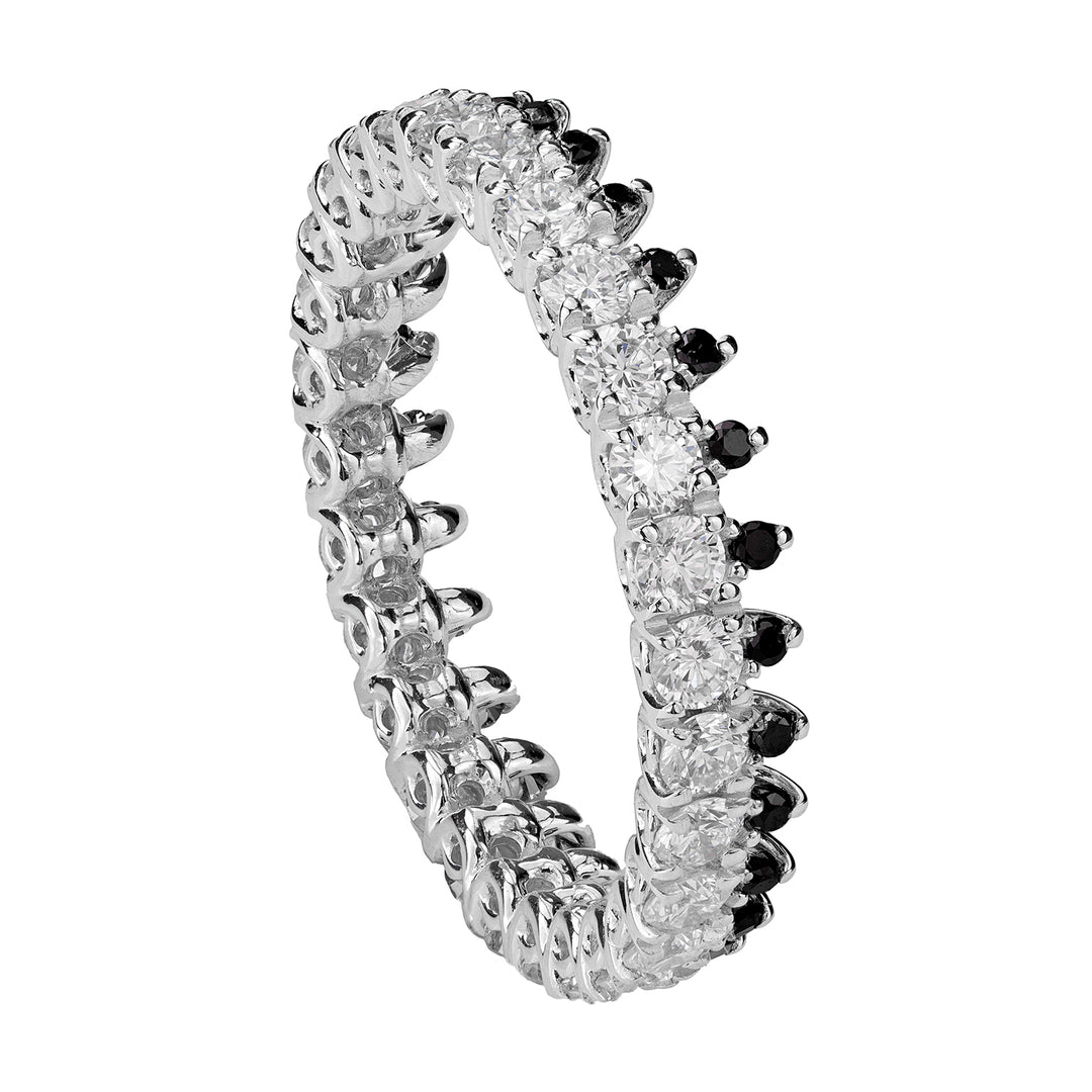 Schwarz-weißer Golay-Diamant-Fingerring ADG015DIBK-18011110012