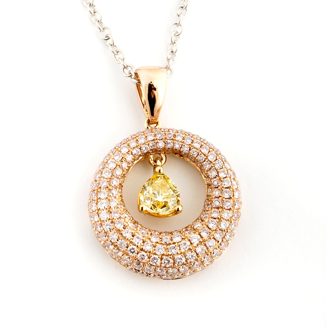 Golay girocollo pave + fancy +pink diamond oro rosa (cat G4SWPE055-18036110068