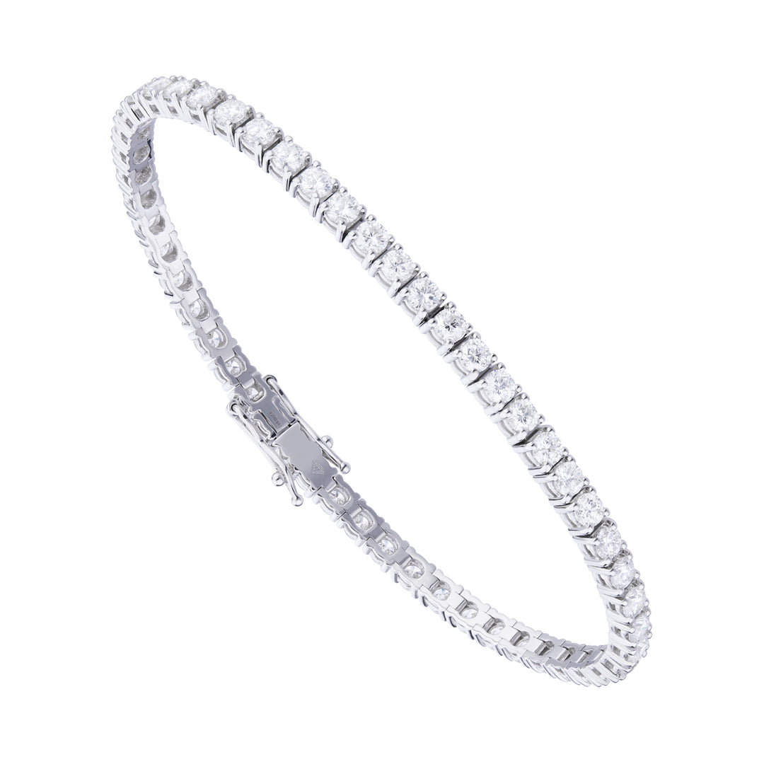 World Diamond Group Tennisarmband mit Drahtlünette, 3,06 ct, 17,5 cm BTF001DI5-175-26132110160