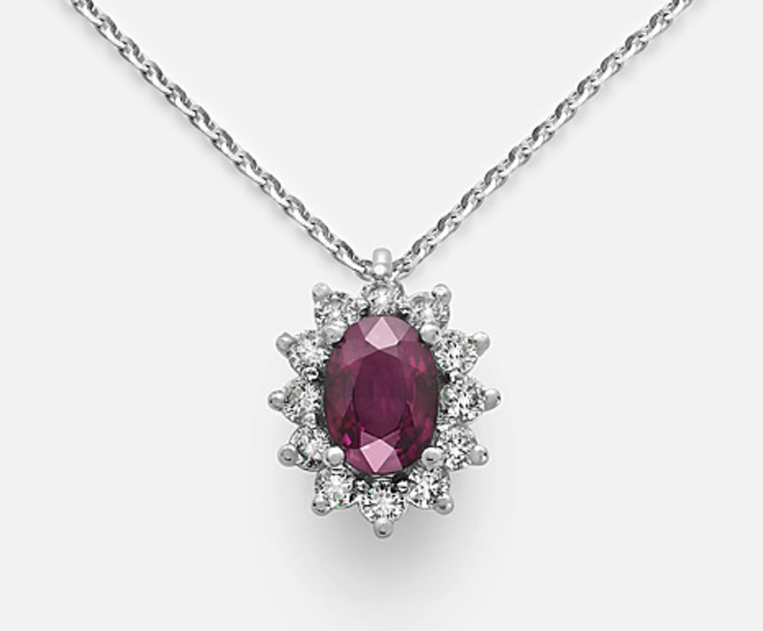 Nihama cl 18k ovaler Rubin 7x5 ct.0,90 Durchm. 0,30 ct ND5048O4RBC