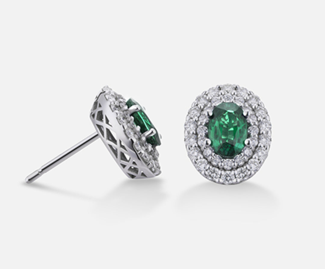 Nihama or 18k emerald no. oval 6x4 ct.0.76 dia ct.0.66 NO5040O4SMN076