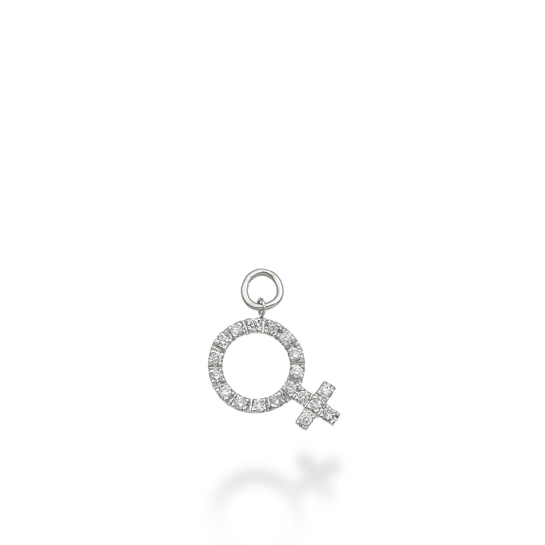 World Diamond Group charm symbol woman 18k ct.0.15 g vs white gold GCH215DIO4