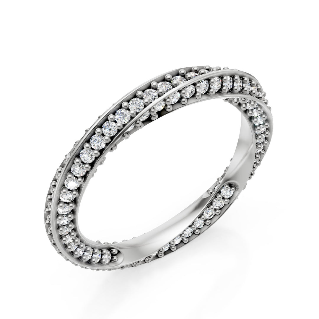 Golay anello new moon pave&