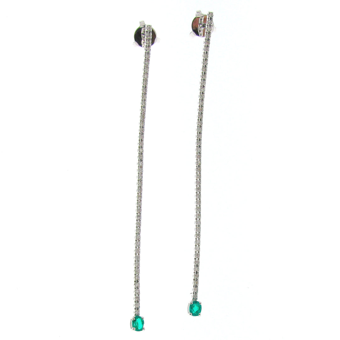 Golay tennis earring 1 row + emerald ovals 7 cm OCR1F7E-12013110004