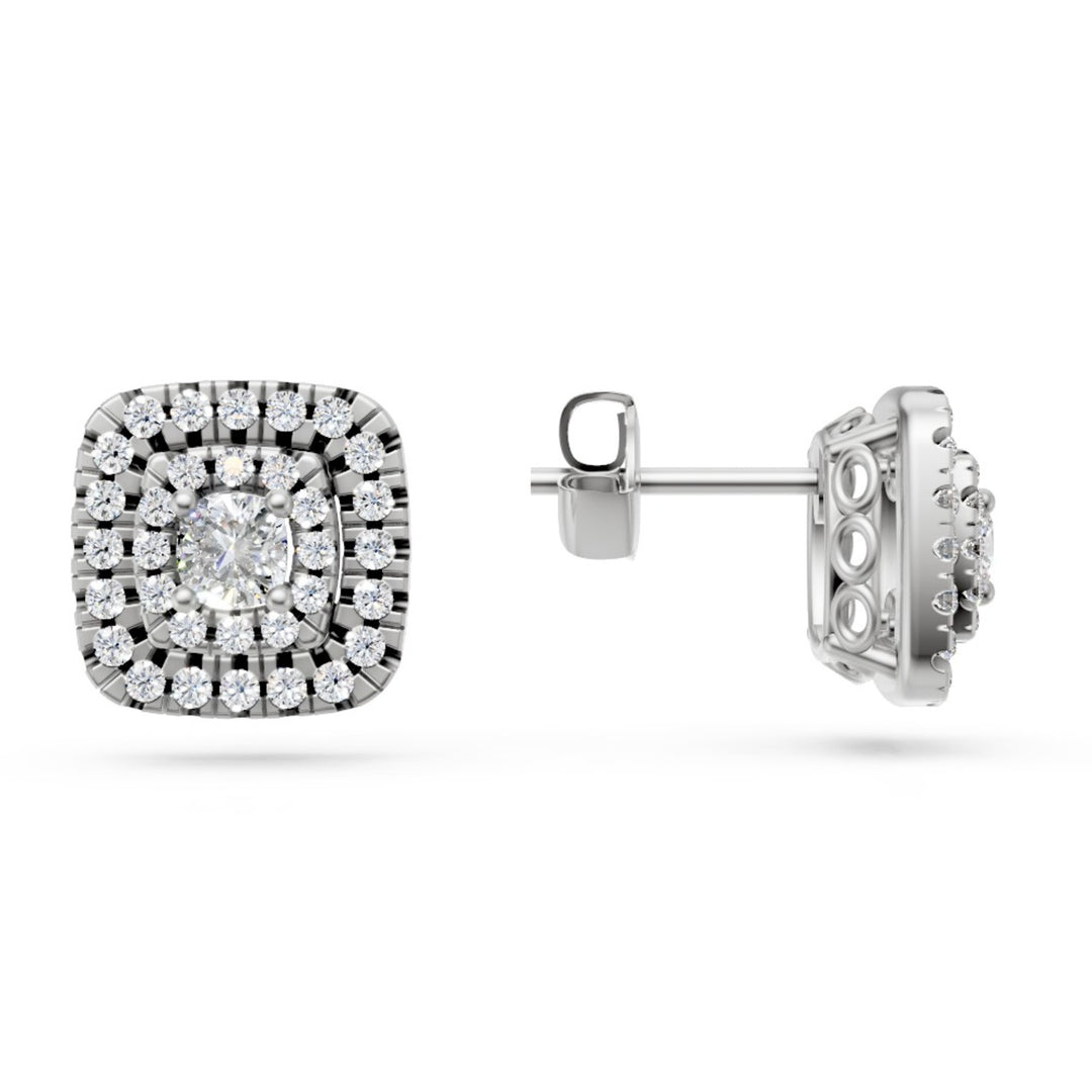 Golay earrings diam. cushion 6x5 double white outline OCLC737D65B-25266110079