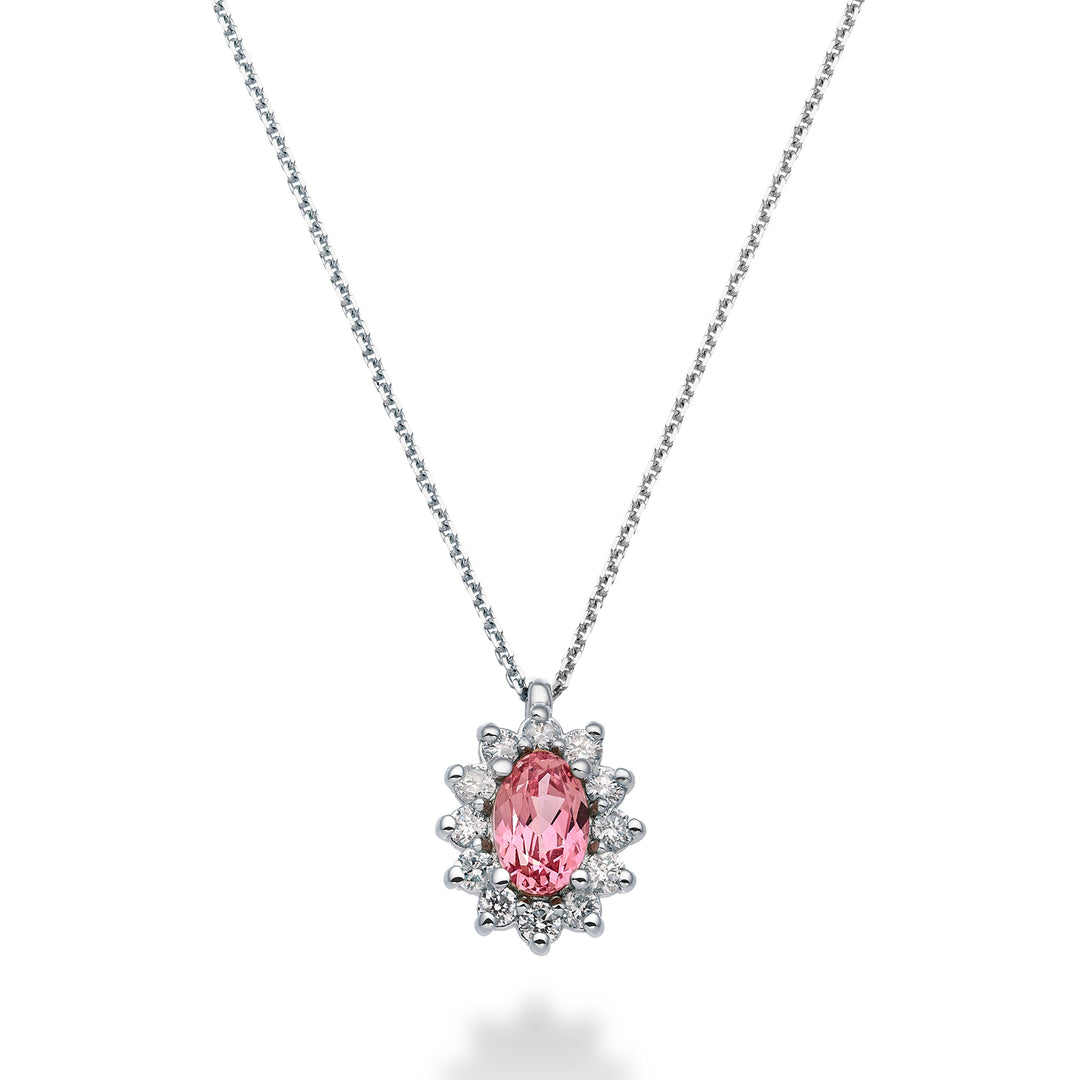 Nihama cl 18k ovaler rosa Saphir 6x4 ct.0,60 Durchm. 0,23 ct ND5047O4ZFRP