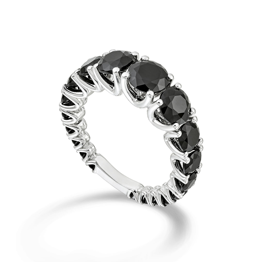 Nihama an 18kt spinello nero a scalare con barretta oro bianco NXDABIC1498SBKO4