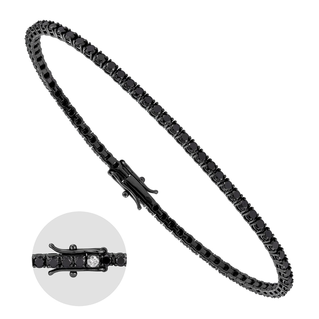 World Diamond Group diamond thread tennis bracelet black+ 1 spot white BTF001BKDI2-21286110005