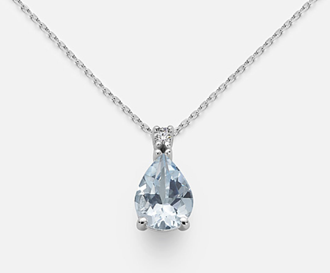 Mikiko cl 18k Aquamarin Tropfen 8x6 ct.0,62 Durchm. ct.0,025 MD5039O4AM