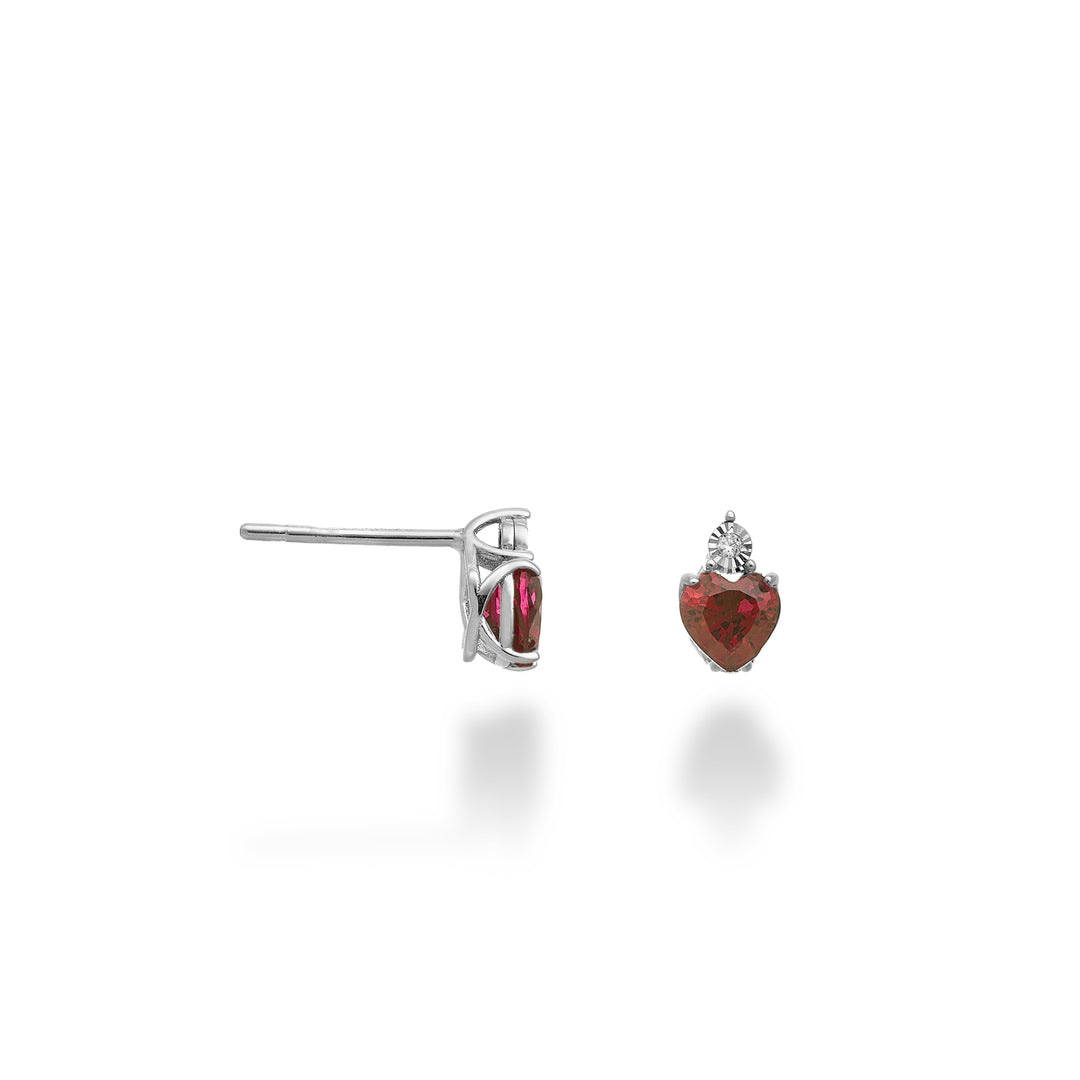 Mikiko ou coeur rubis 18 carats 5x5 avec diamant MO5178O4RBR