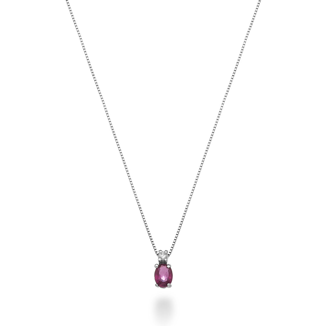 Nihama cl 9k rubis ovale 5x4 ct.0,40 diam. ct.0,01 ND5181R4RBC