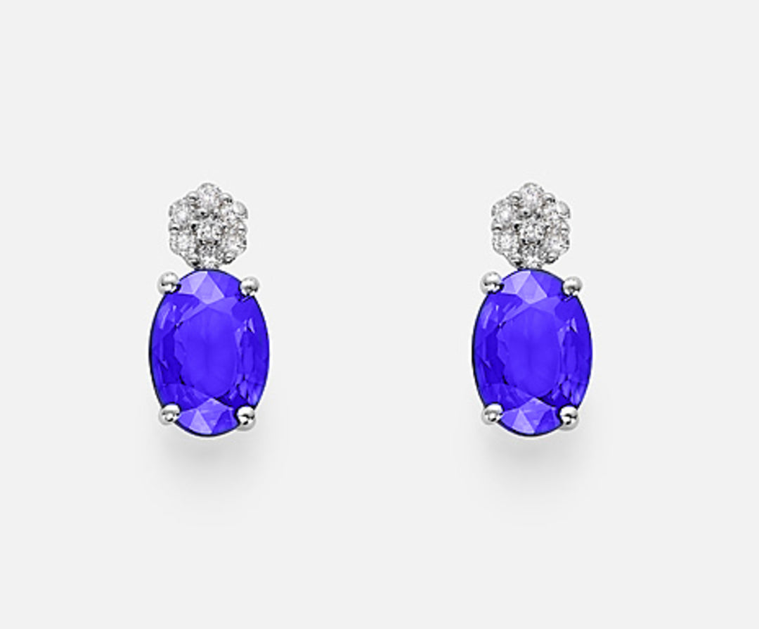 Nihama or 18k tanzanite n. ovale 7x5 ct.1,20 diam. ct. 0,08 NO5014O4TZN