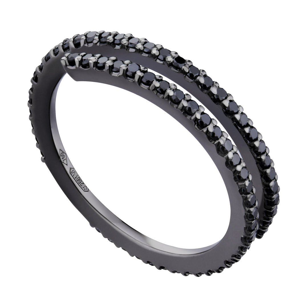 Golay anello eternity spirale un giro diamanti neri AET070BK1-21263110130