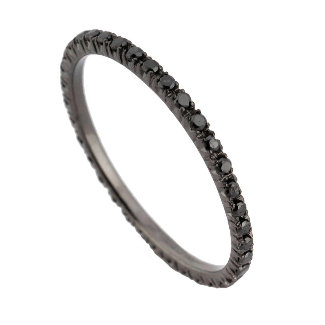 Golay linear black diamond finger ring AFP1040N-14118110005