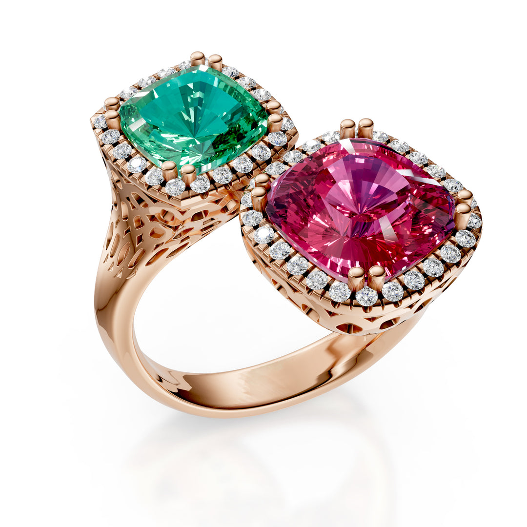 Golay bilogy coussin tourmaline et bague contour ABLC468DTO111099-24191110044