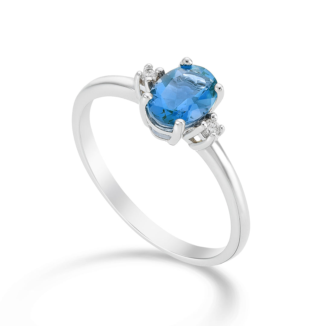 Nihama, ein ovaler blauer Topas aus 18 Karat, 7 x 5 ct., 1,10 Durchm. ct.0,03 NA5073O4TPAZ