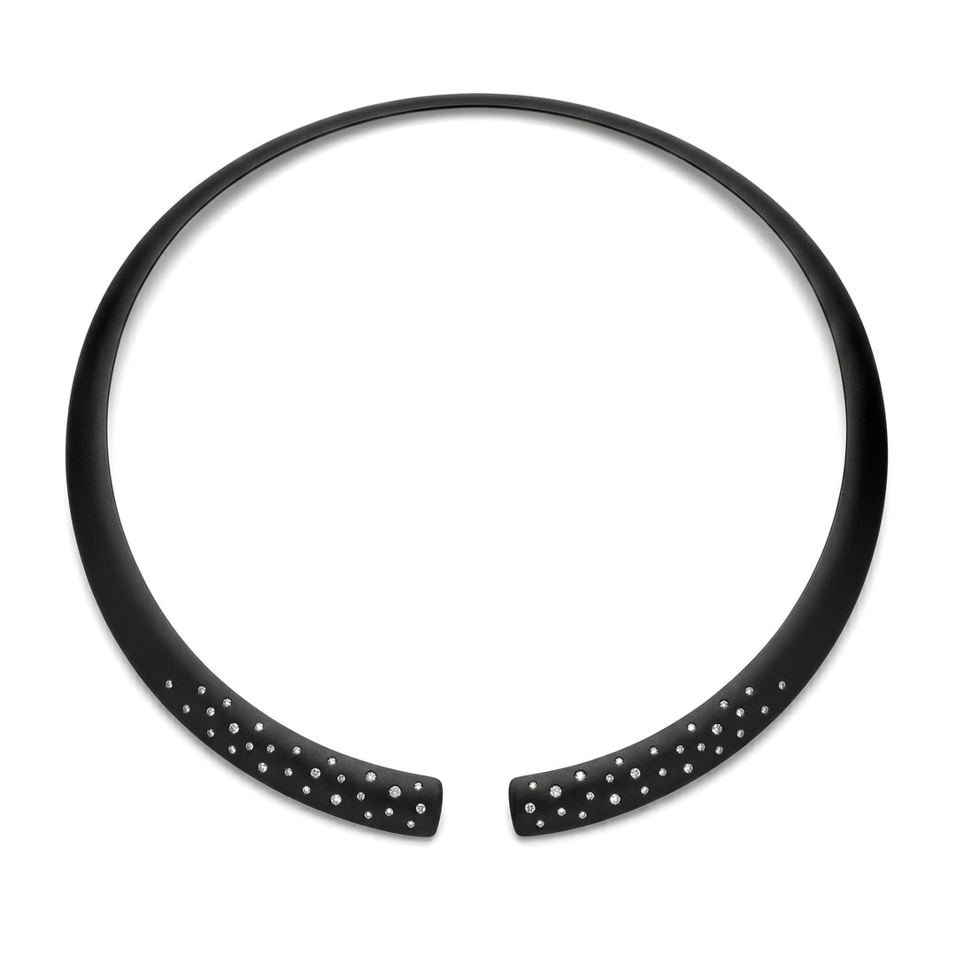 Collier Golay en titane noir et diamants sur l&