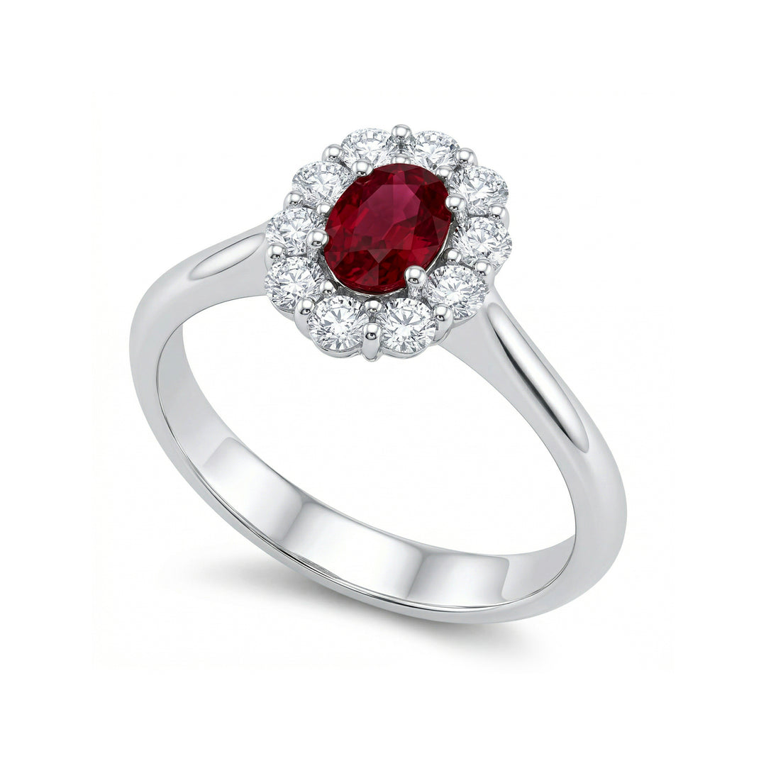 Golay oval ruby ring 6x4 and diamonds ACL042DIRU-22320110086